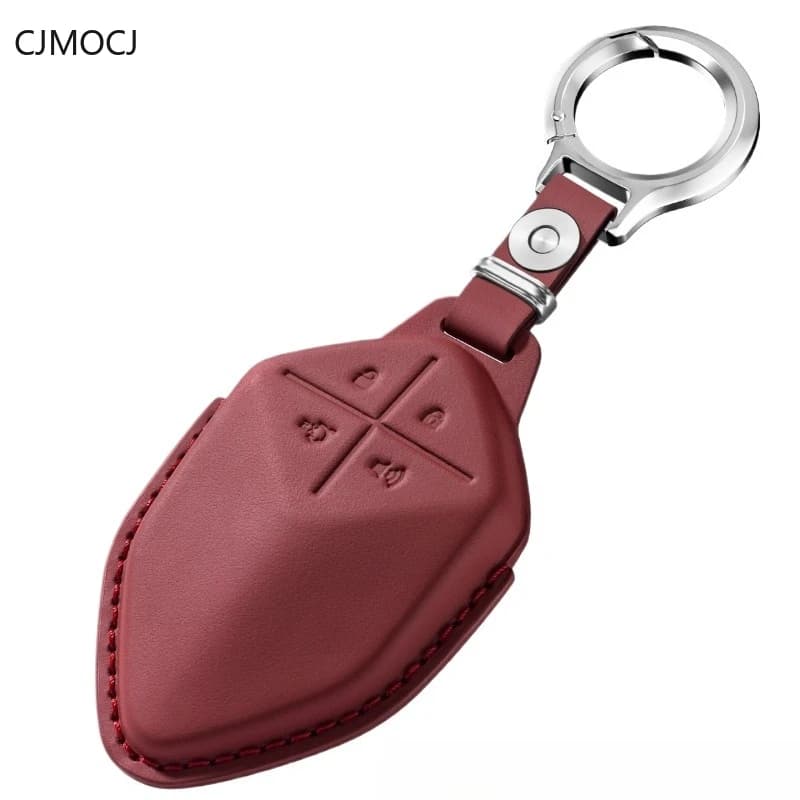 Premium Genuine Leather Key Cover Case for Changan Deepal SL03 / S7 (2024) - Full Wrap Suede Style Protective Key Fob Shell