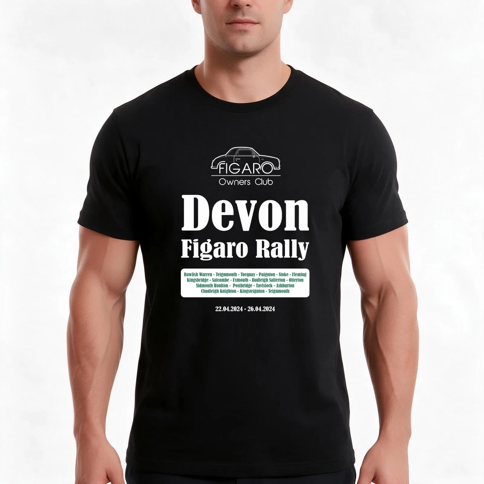 Devon Figaro Rally 2024 (Choose Green Colour) T-Shirt, Summer Casual Cotton Tee, Oversized Streetwear Tops, Unisex Men Women