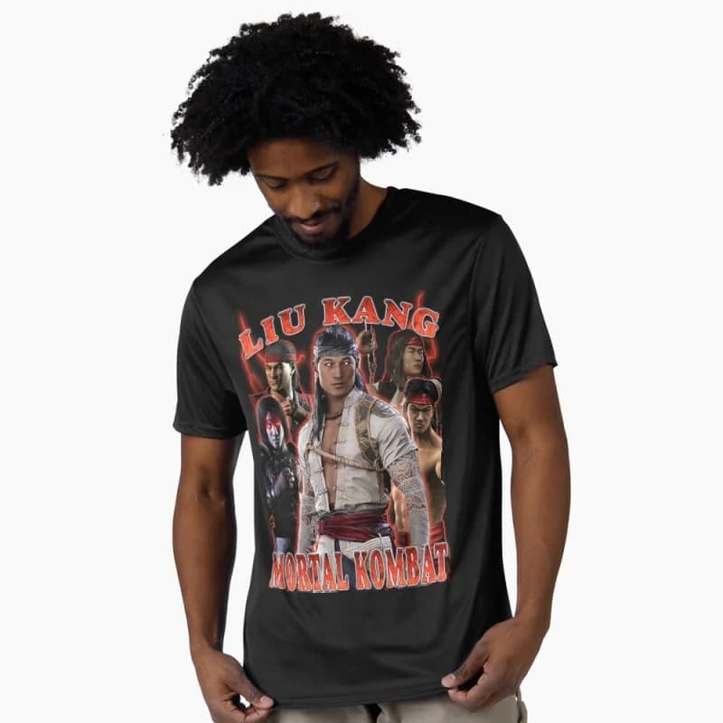 Vintage 90's Mortal Kombat 1 Liu Kang MK Gift tee for gamer 100% cotton printed Men's Short Sleeve Graphic T-Shirt All size tops