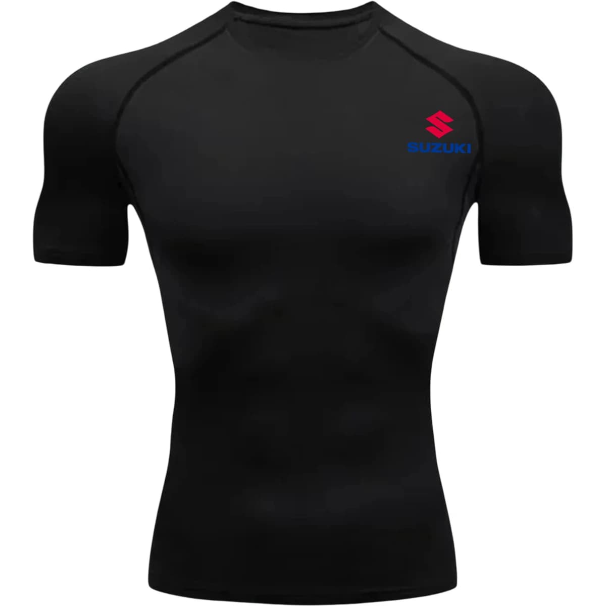 New men's Suzuki sports T-shirt, sports tight T-shirt, short-sleeved fitness T-shirt, summer breathable and quick-drying gym tra