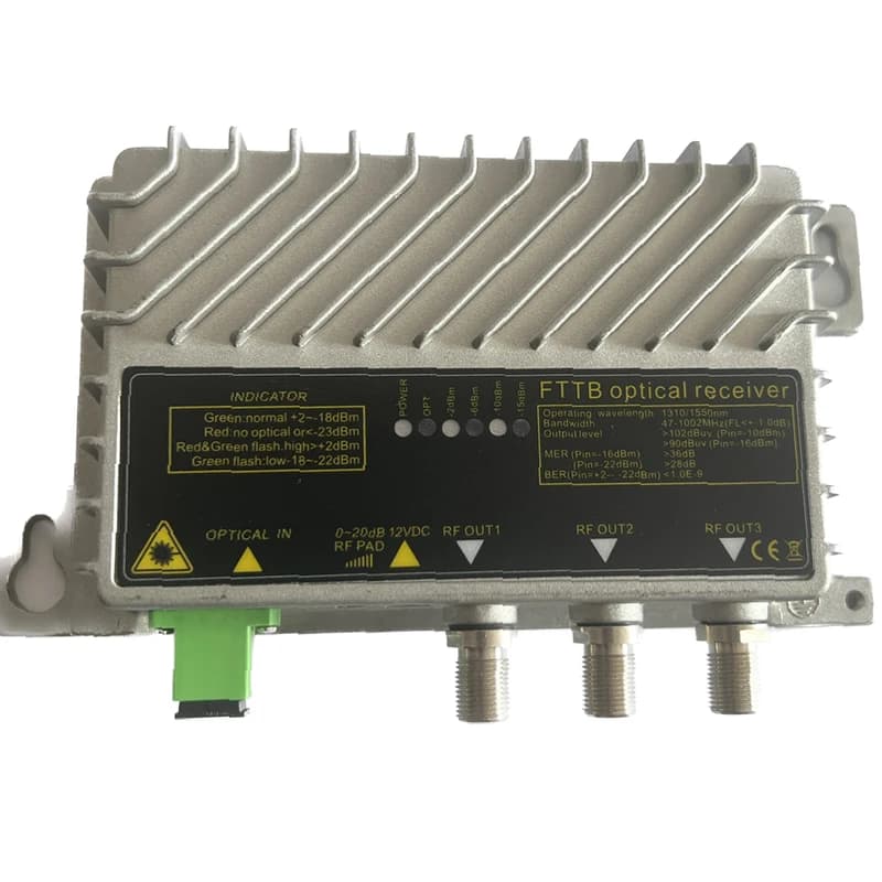 FTTB Optical Receiver CATV Mini Node SC Connector Ultra Low-23dbm WDM High Level Output Optical Control AGC Fiber FTTB03