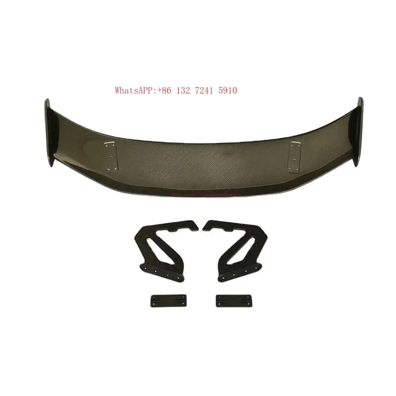Fits 718 Cayman Rear Spoiler Carbon Fiber Gloss Black  Modification Spoiler Bracket Rear Trunk Roof Wing Car Exterior