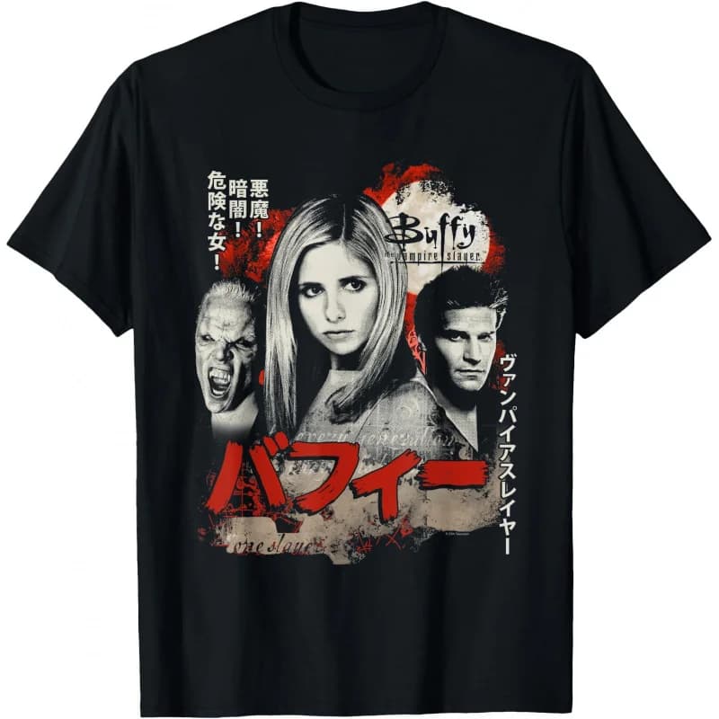 0423 Buffy The Vampire Slayer Gift t shirt 100% cotton printed Tee Crew Neck Short Sleeve Graphic clothes All size tops S-6XL