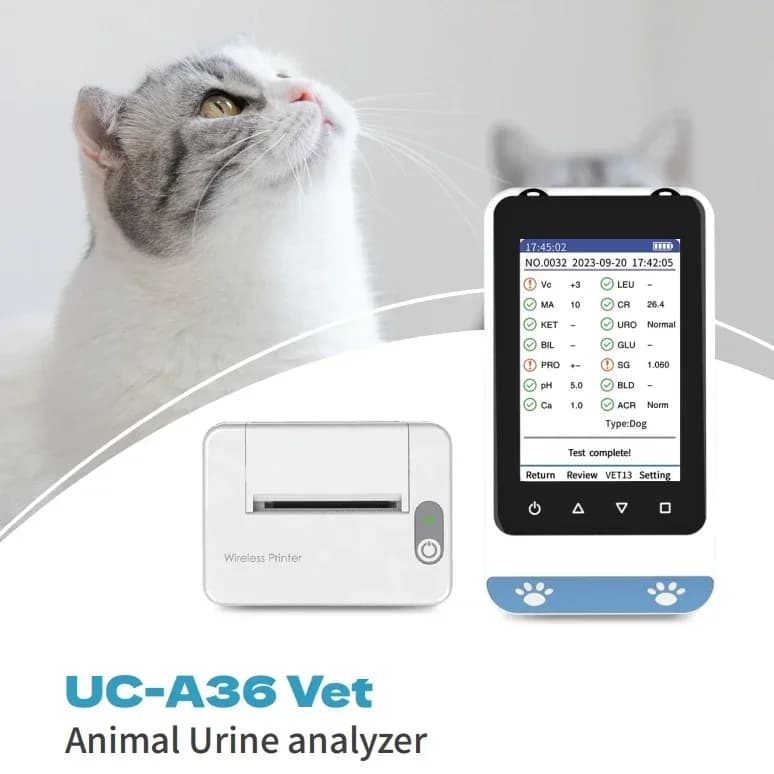 Portable Veterinary Urine Analyzer Automatic Testing 1200 Data Storage Handheld Urine Test Machine For Cattle/Pet Clinics/Labs