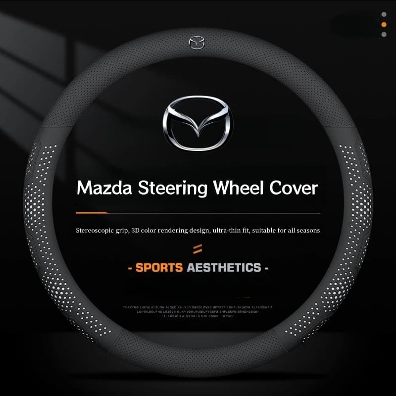 For Mazda 2 3 6 CX-5 MX-5 CX-30 CX-9 Car Suede Carbon Fiber Leather Breathable And Anti-Slip Steering Wheel Cover Accessories