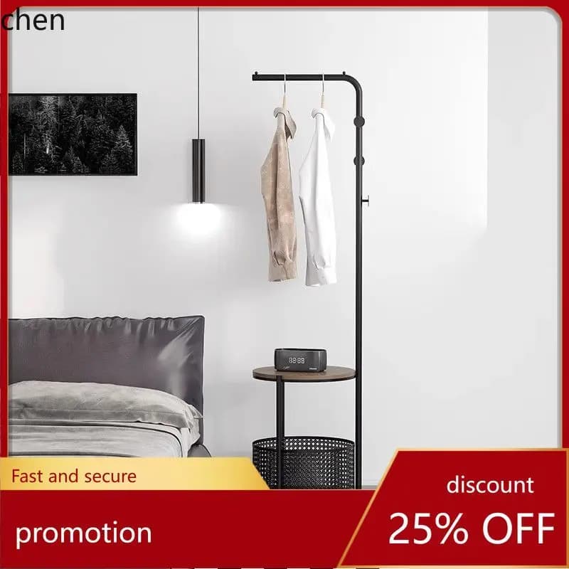 HT Coat Rack Floor-standing Clothes Rack Bedroom Corner Household Mobile Clothes Hanger Storage Bedside Cabinet