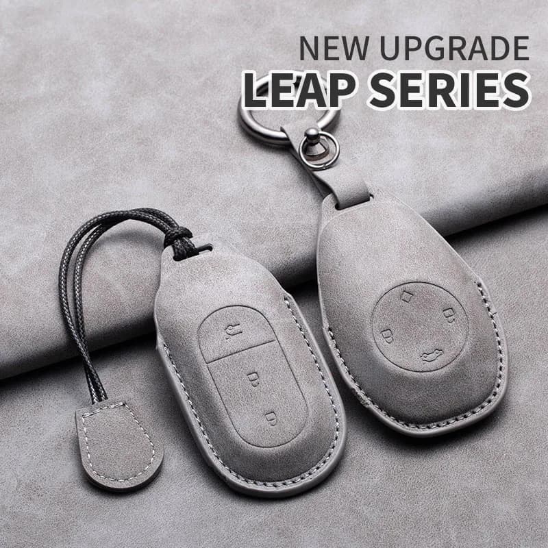 Leather Car Remote Key Case Cover Keychain Shell For Leapmotor T03 S01 C11 For Leapmotor C01 T03 S01 C11 2023 Auto Accessories