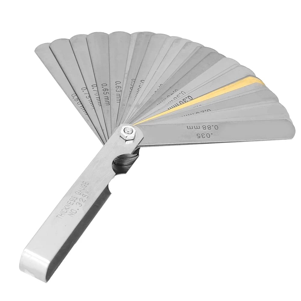 D9 Metric 32 Blades Feeler Gauge Distance Meter 0.04-0.88mm Thickness Stainless Steel Gap Measurement Tool Hand Kids Toy Ruler
