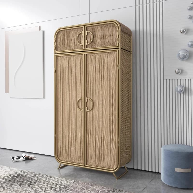 Nordic Vintage Drawers Wardrobe Hanging Luxury Stylish Cheap Storage Clothes Shelves Cabinets Armario De Ropa Bedroom Furniture