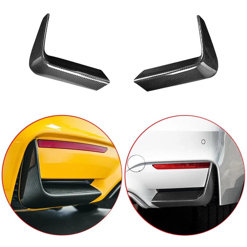 2014-2020 For BMW F80 M3 F82 M4 F83 Car Rear Bumper Collision Protection Lip Spoiler Body Kit Glossy Black Carbon Fiber Look