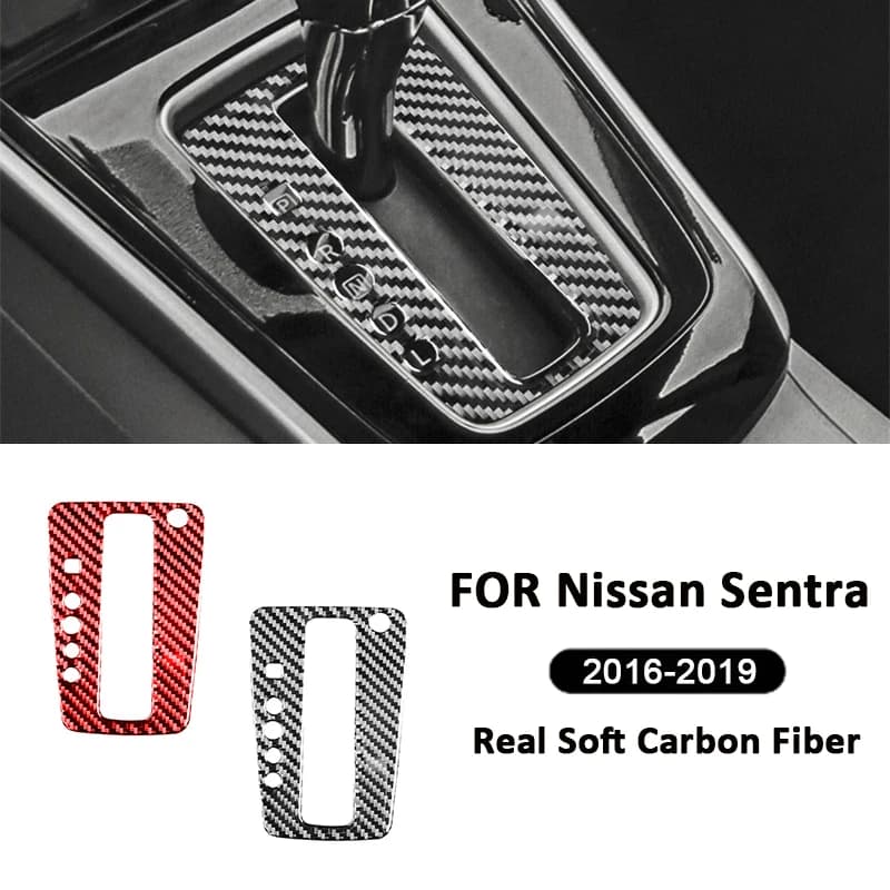 Carbon Fiber Car Gear Shifter Instrument Panel Control Panel Decoration Stickers For Nissan Sentra Sylphy 2016-2019 Accessories