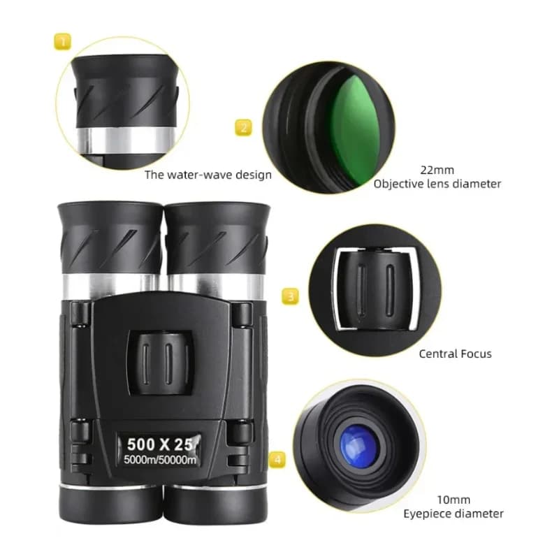 2026NEW 500X25 Hd Zoom 5000M/50000M Binoculars Telescope Folding Long-Distance Vision Micro Telescope For Camping Outdoor Sports