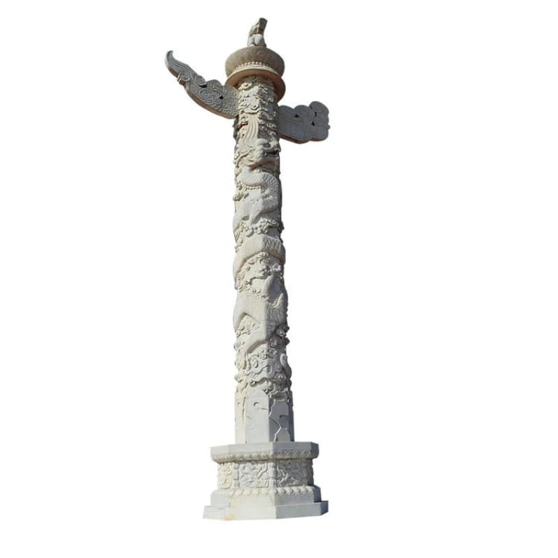 Bluestone white marble stone carving Chinese pillar white marble Chinese watch pillar square park landscape garden square
