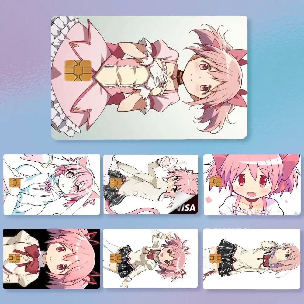 1pc P-Puella M-Magi Madoka   Credit Card HD Stickers Easy to replace, change card style anytime as you like