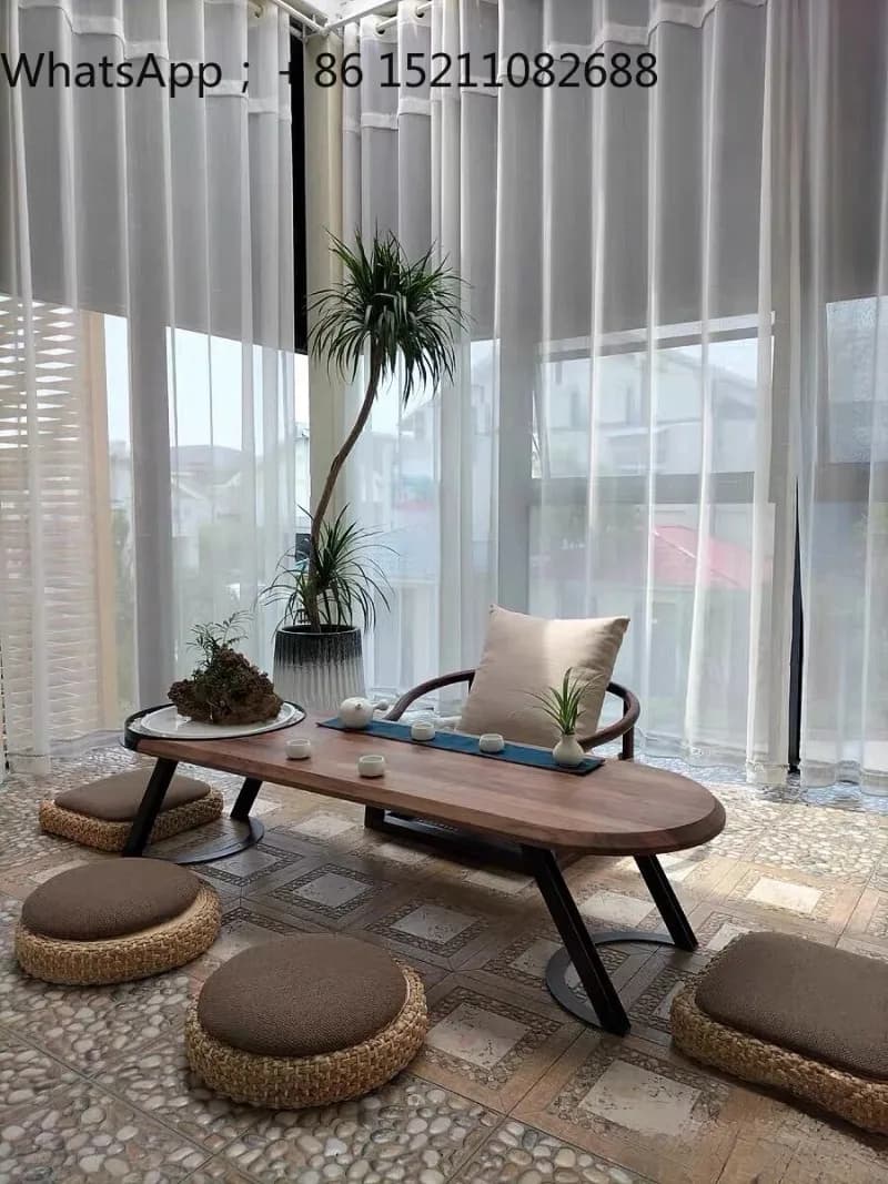LLY tatami bed and breakfast bed view coffee table log zen coffee table solid wood coffee bay window table