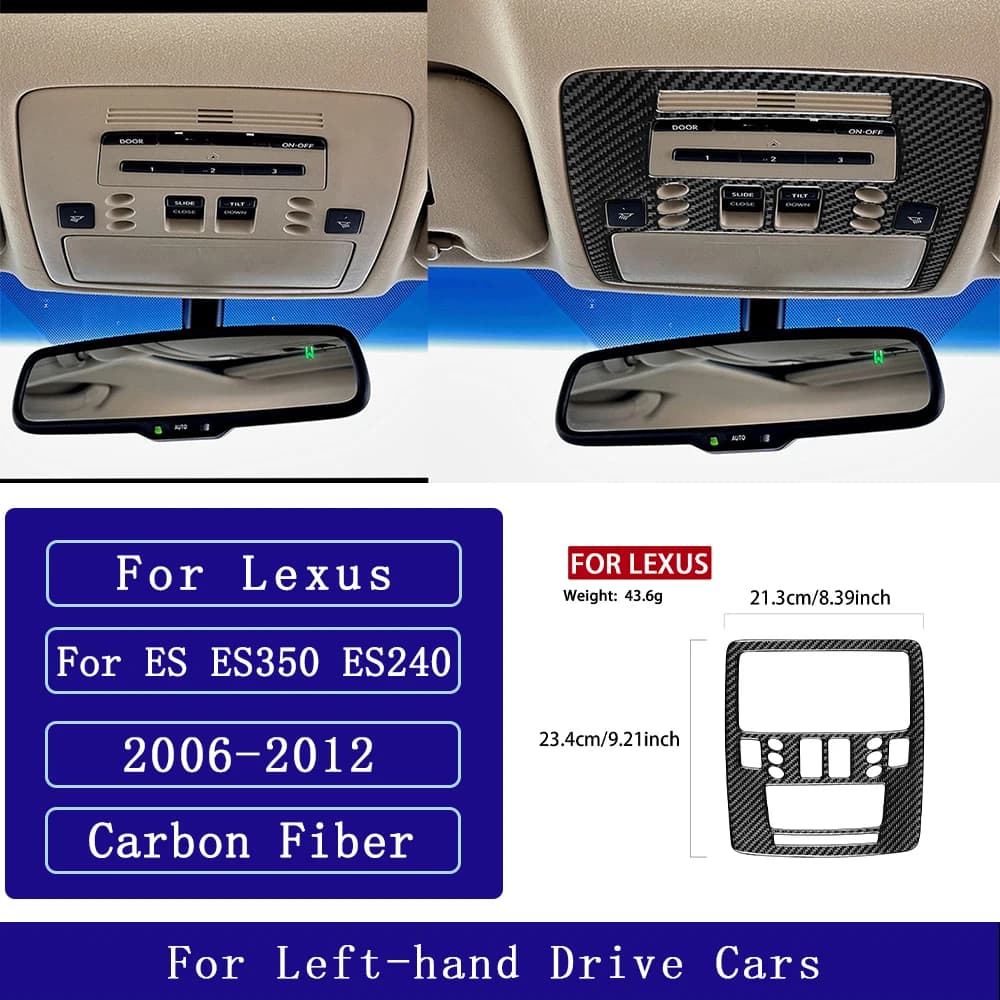 For Lexus ES ES350 ES240 2006-2012 Carbon Fiber Roof reading lamp control panel Car Accessories Interior Decorative Stickers