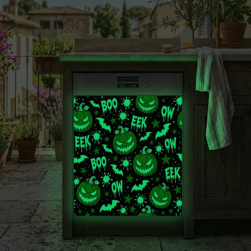 Halloween Multi-style Glow In The Dark Skull Dishwasher Magnetic Sticker Waterproof Oilproof Refrigerator Home Decoration