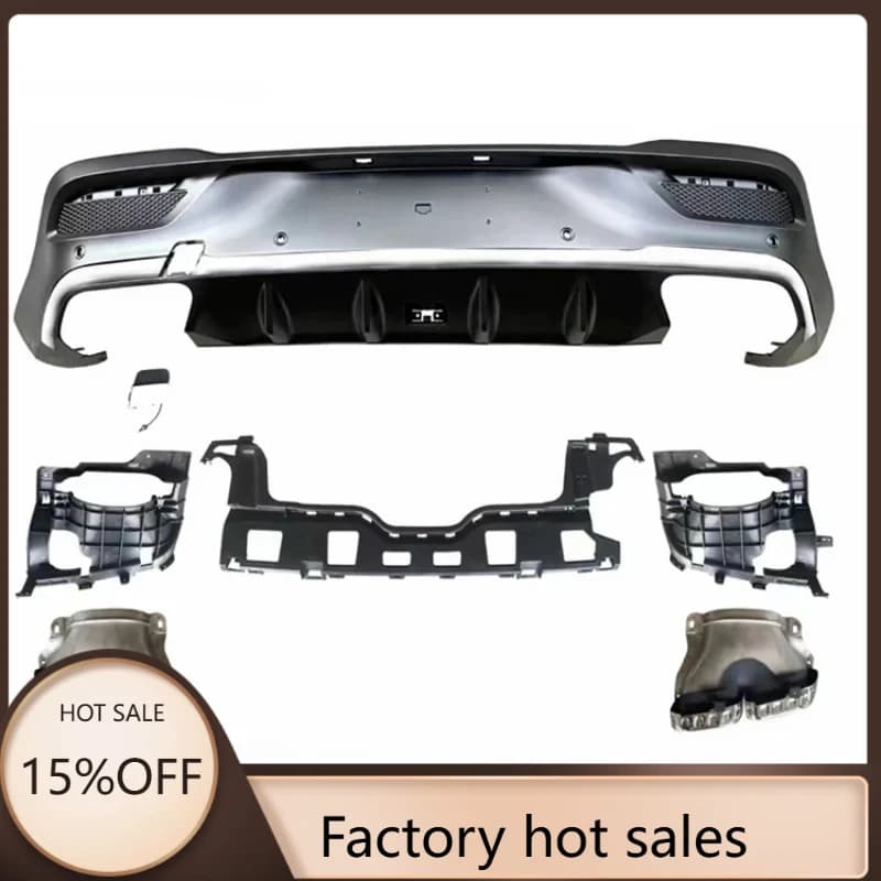Car Accsori Factory Direct  Plastic Rear Diffuser With Sport Exhaust Tips In Gloss Black/Carbon Lo Hot Selling
