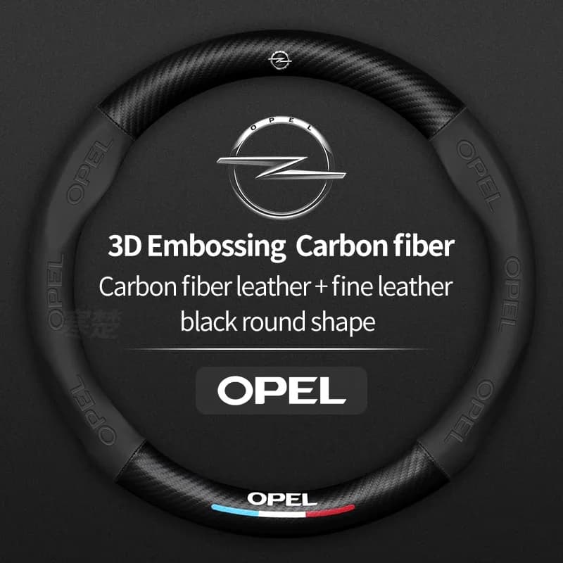 Carbon fiber leather car steering wheel cover anti-slip accessories for Opel OPC line ASTRA CORSA INSIGNIA MOKKA VECTRA GTC Tigr