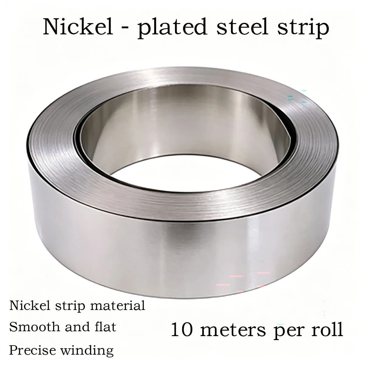 Nickel‑Plated Steel Strip, Battery Spot Welding Nickel Tape, 18650 21700 Lithium Battery Connector Tab, 5M 10M Per Rol