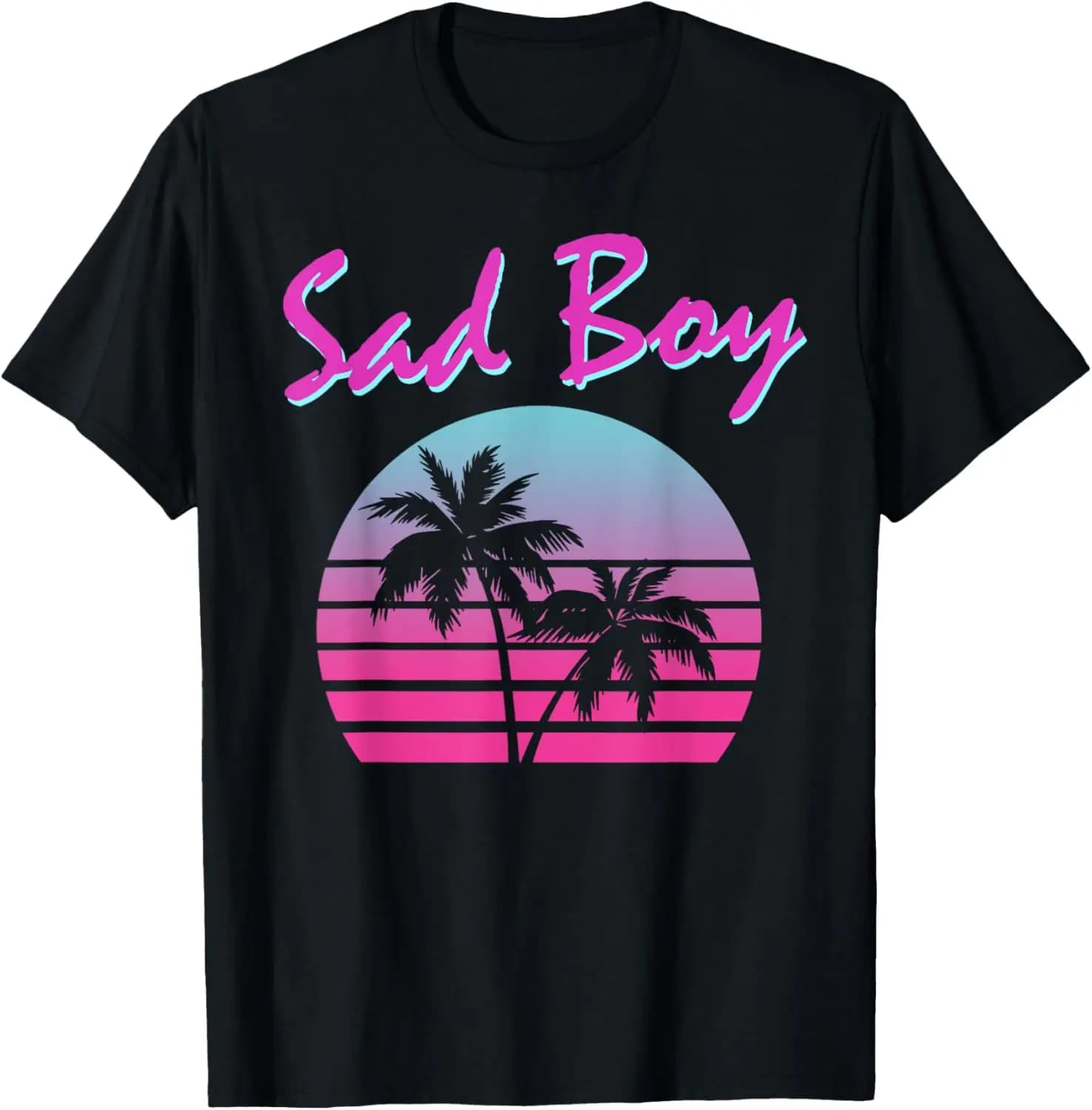 Retro 90s 80s Sad Boy Aesthetic Vaporwave T-Shirt 100% Cotton O-Neck Short Sleeve Summer Casual Mens T-shirt Streetwear