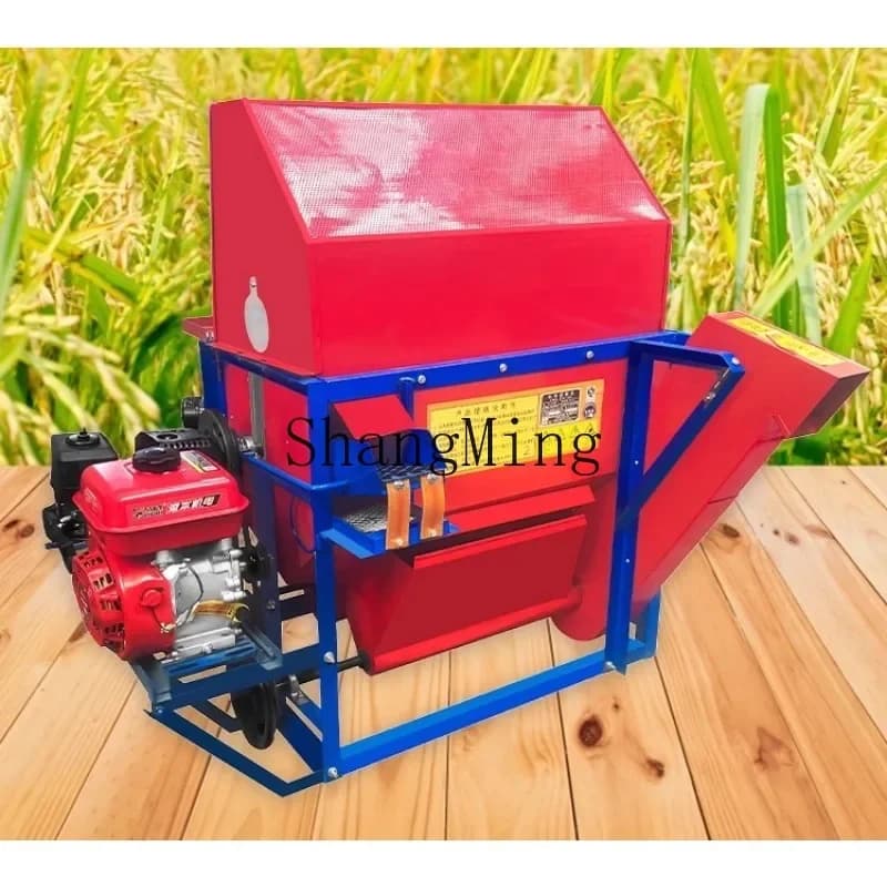 SMthreshing machine rice household electric and diesel sorghum rape threshing small harvesting half feeding
