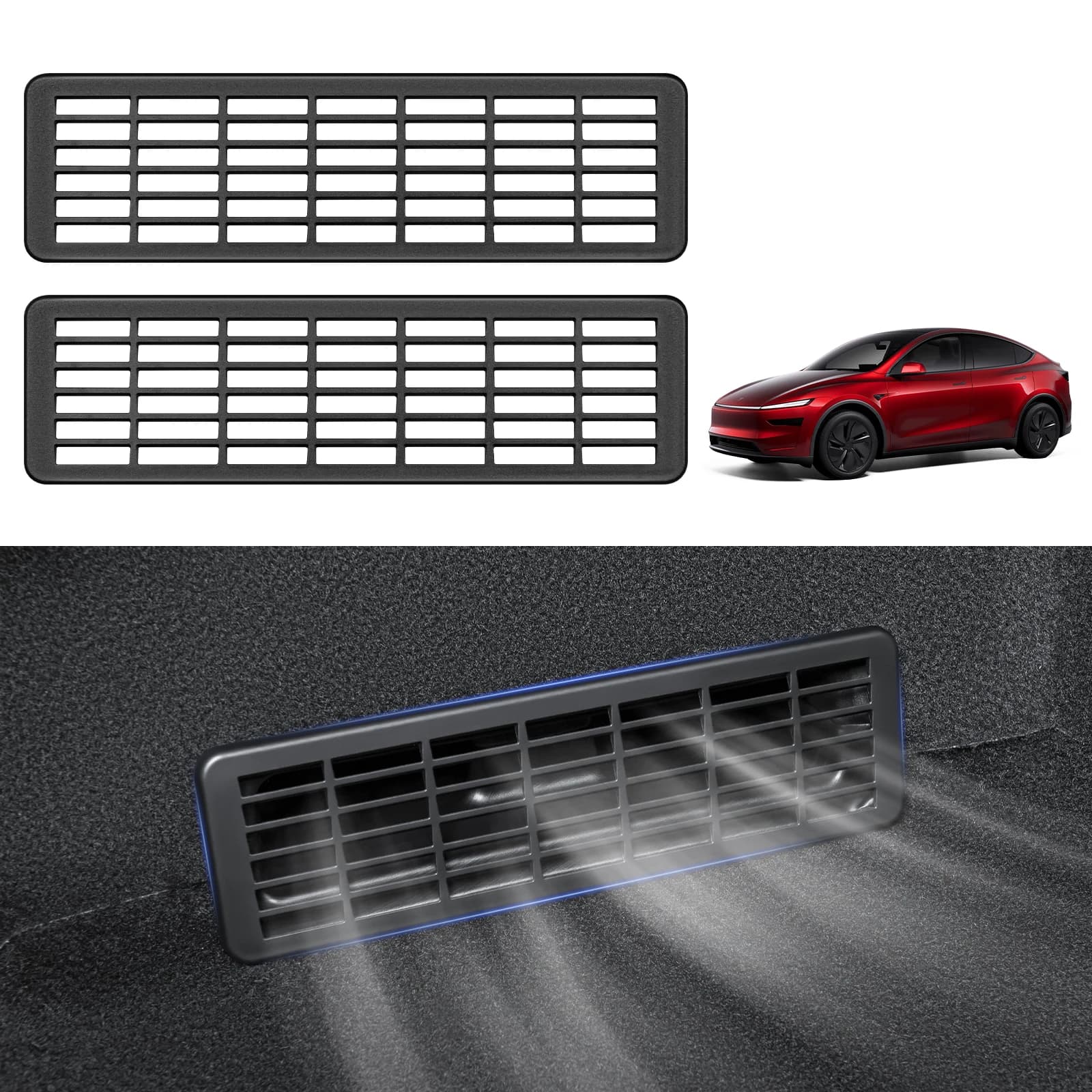 Backseat Floor Air Vent Cover Air Flow Vent Grille Protection for 2025-2026 Tesla Model Y Juniper Accessories