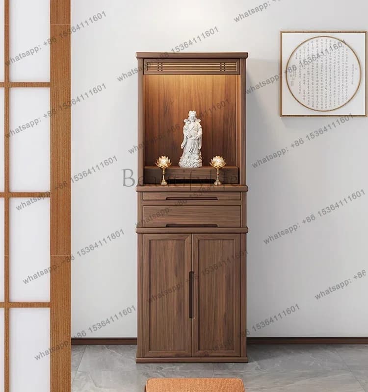 LXBuddhist niche New Chinese vertical cabinet Buddhist platform Bodhisattva cabinet Buddhist cabinet Household Guan GongSSS