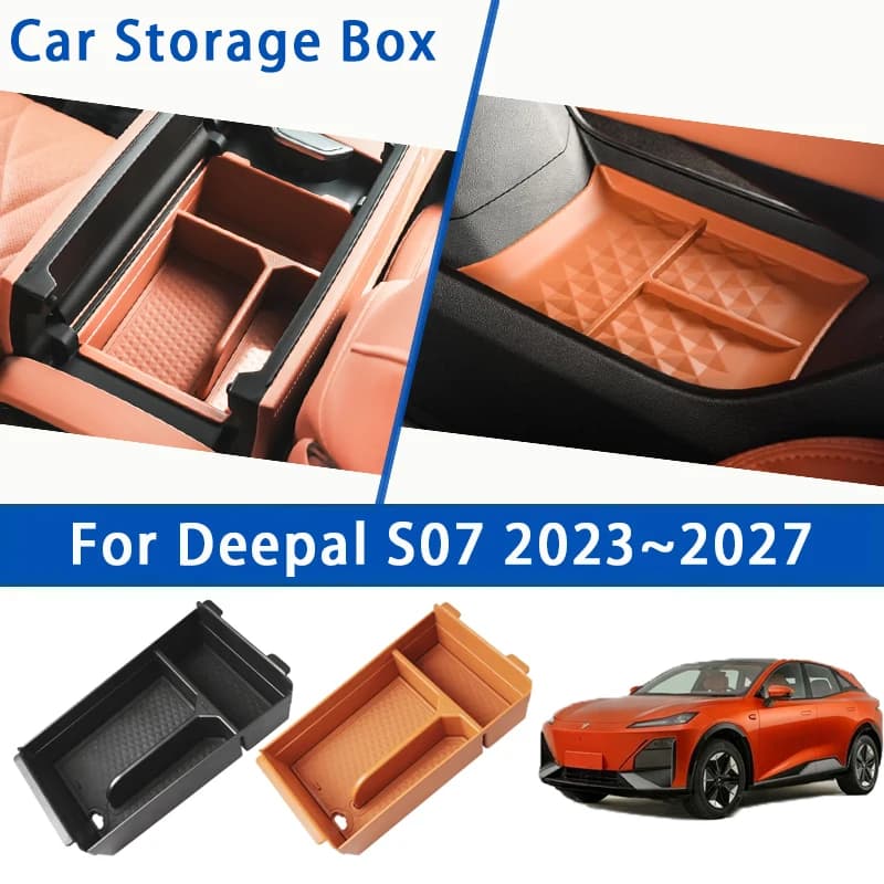 Car Storage Box For Deepal S07 S7 2023 2024 2025 2026 2027 Anti-slip Armrest Organizer Center Console Boxes Tray Car Accessories