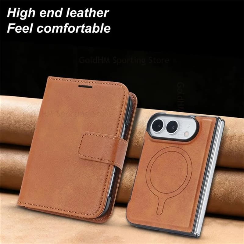 For iPhone Duo Flip Wallet Leather Shockproof Case For APPLE 18 17 Air 16 Pro Max For Magsafe Protection Card Slot Holder Cover
