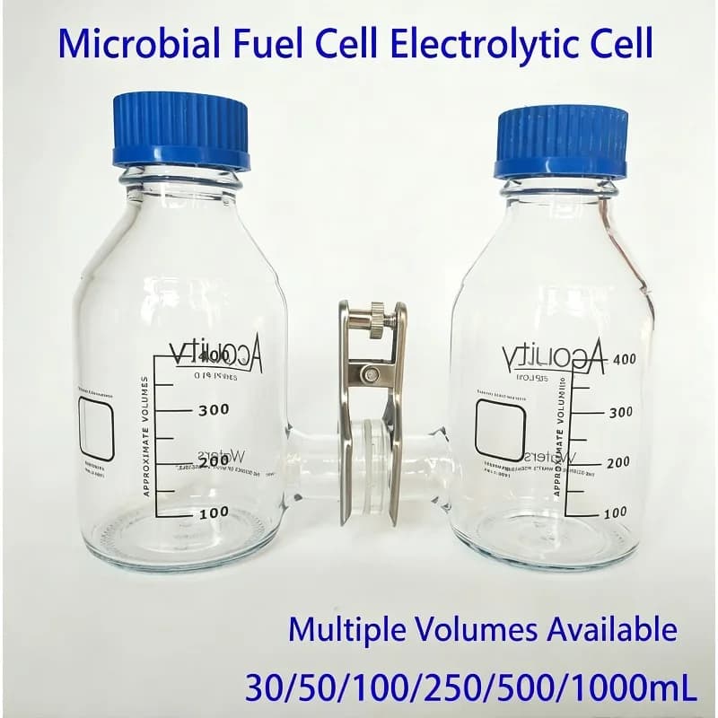 Microbial Fuel Cell MFC Glass Reactor Single Dual Chamber Electrolytic Cell 100ml 250ml 500ml For Lab Experimental Study