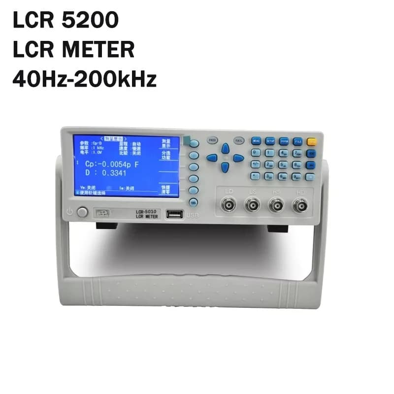 LCR5200 LCD China Factory Digital Bridge Tester 40Hz-200 KHZ High Frequency Digital LCR Meter