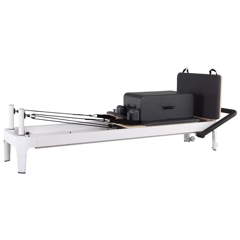 heBest in the Best Reformer Machine Adjustable Fotbar Studio White Aluminum Reformer