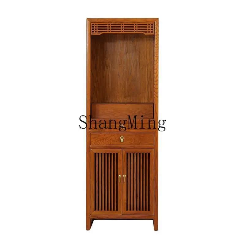 CLL New Chinese-style Solid Wood Buddhist Niche Ash Wood Home Modern Vertical Cabinet Offering Table Incense Case