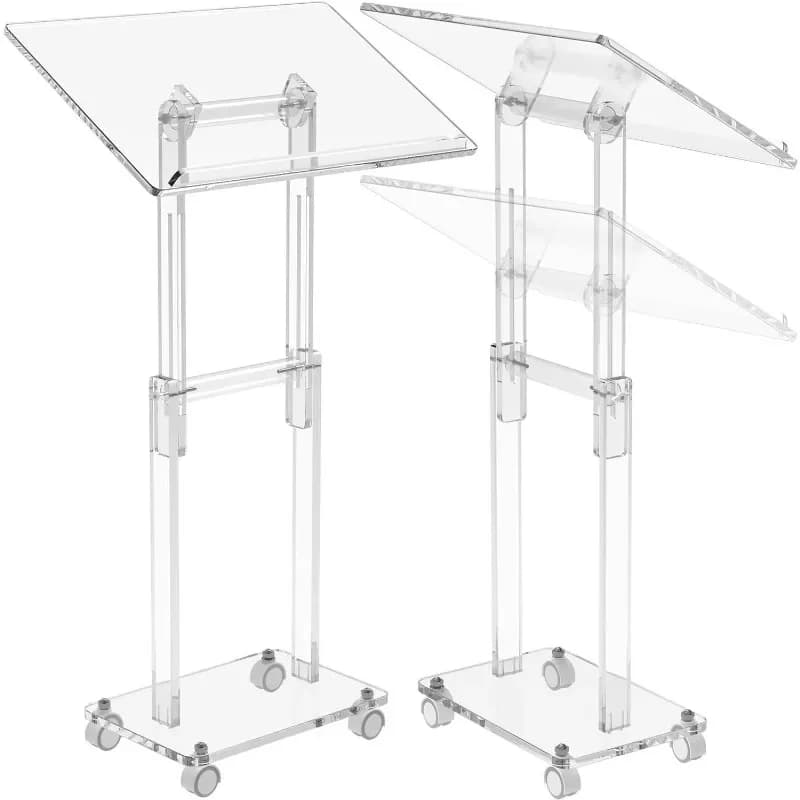 Acrylic podium, conference table, transparent speech, awards hotel welcome desk can be lifted and lowered