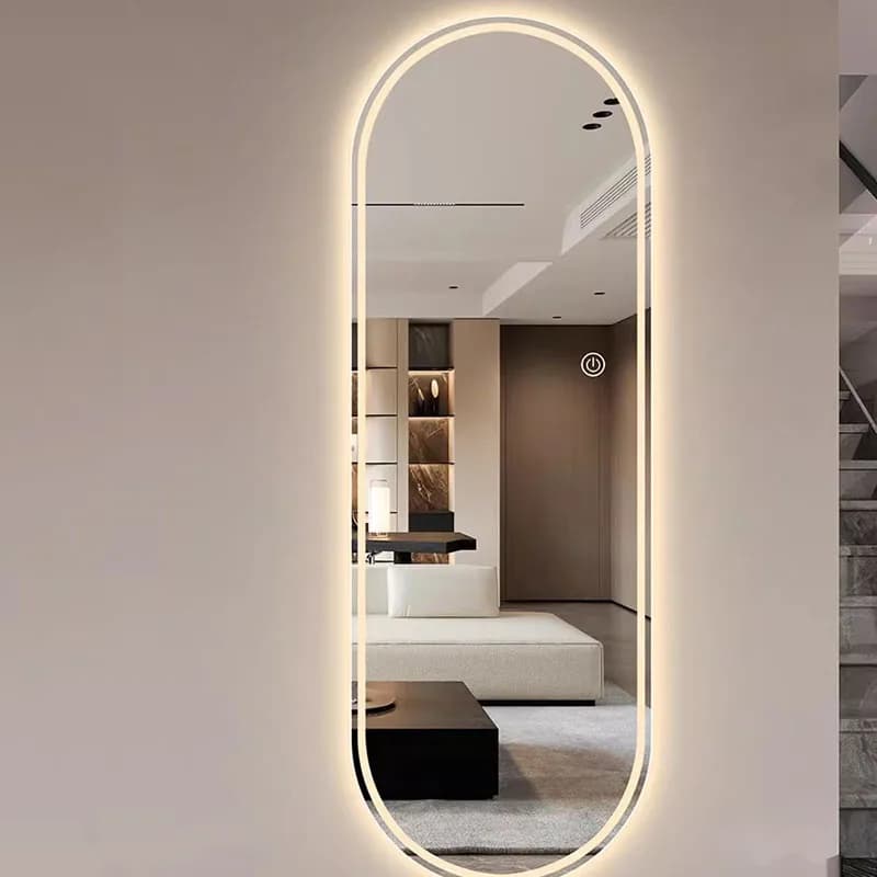 Light Modern Mirror Oval Living Room Decoration Makeup Vanity Hanging Mirror Aesthetic Dressing Table Spiegels Home Products