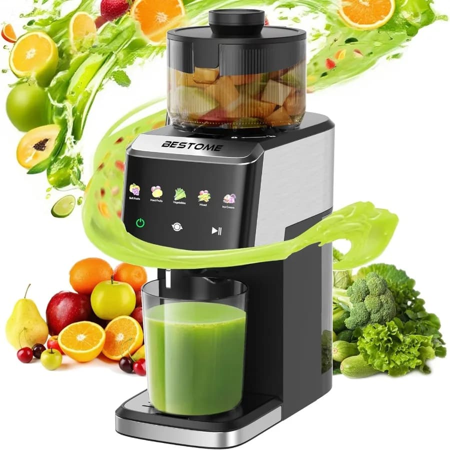 【Best-selling】5.12 Inch Cold Press Juicer Slow Masticating Extractor Quiet Motor High Yield BPA-Free