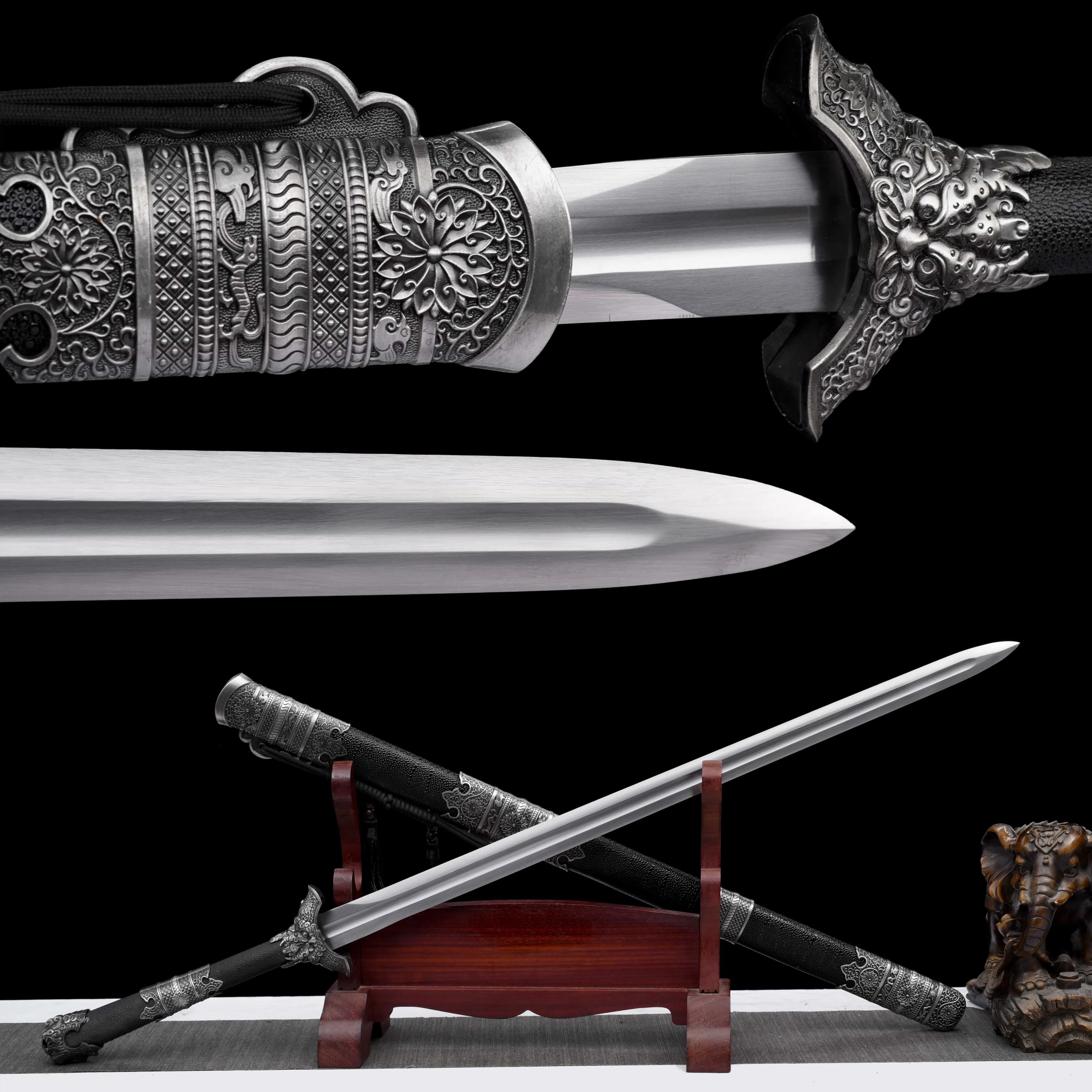 Medieval katana steel European Knight Sword combat preparation Sharp full tang Ninja fighting martial arts Kung Fu Training