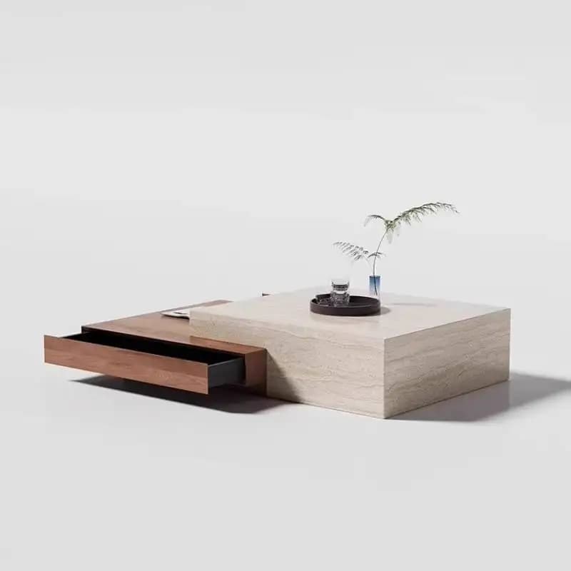 Drawer European Coffee Table Multifunctional Wood Storage Mesa Lateral Coffee Table Luxury Nordic Tavolino Da Salotto Furniture