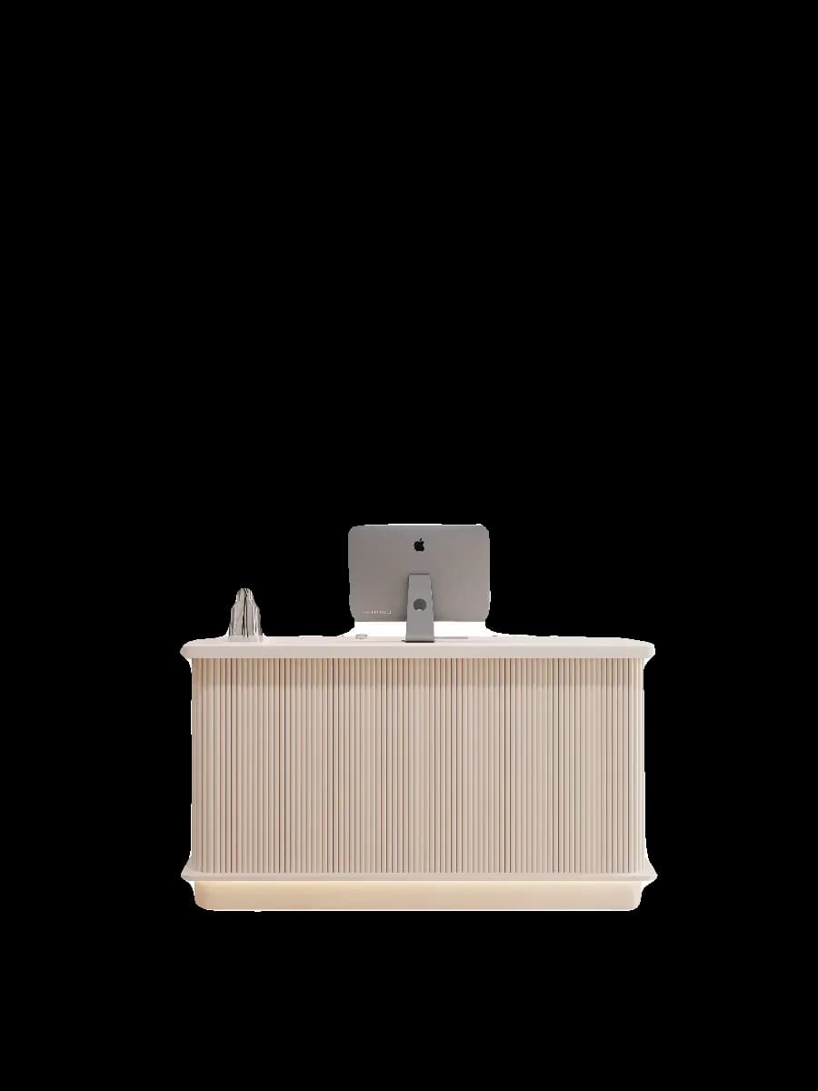 v9.9- clothing store checkout page yoga studio health center beauty salon front desk cream wind cash register