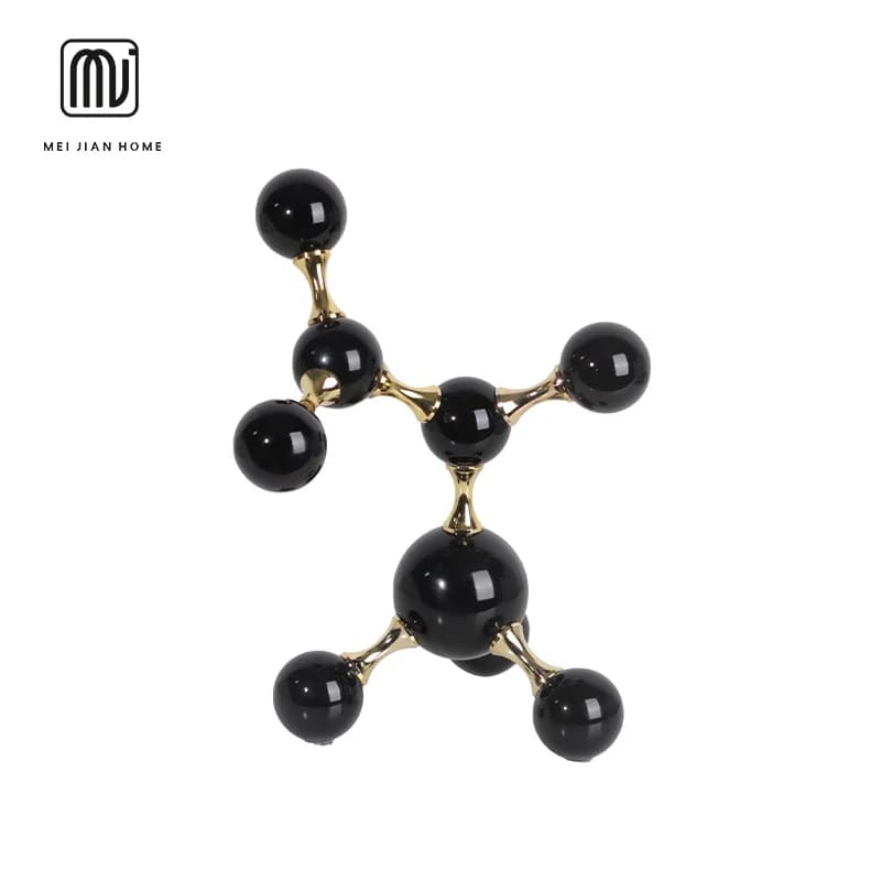 Meijian   Modern Light Luxurious Geometric Cross Metal Crystal Molecular Ball Book Town Furnishings Ball Between the Model Table