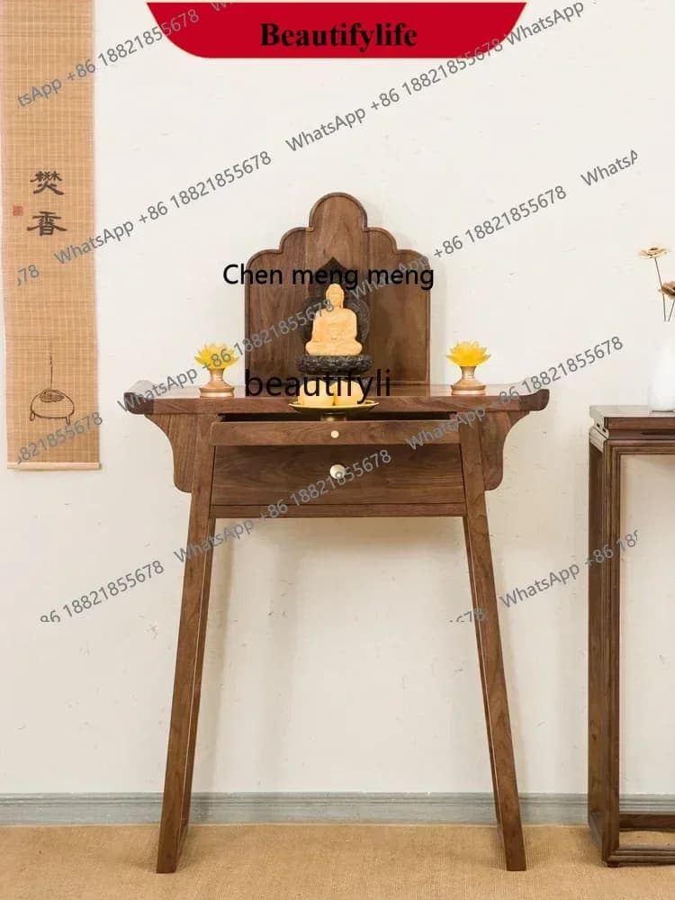 z183  YH Chinese Buddha Shrine Household Small Light Luxury and Simplicity Prayer Altar Table God of Wealth Living Room Incen