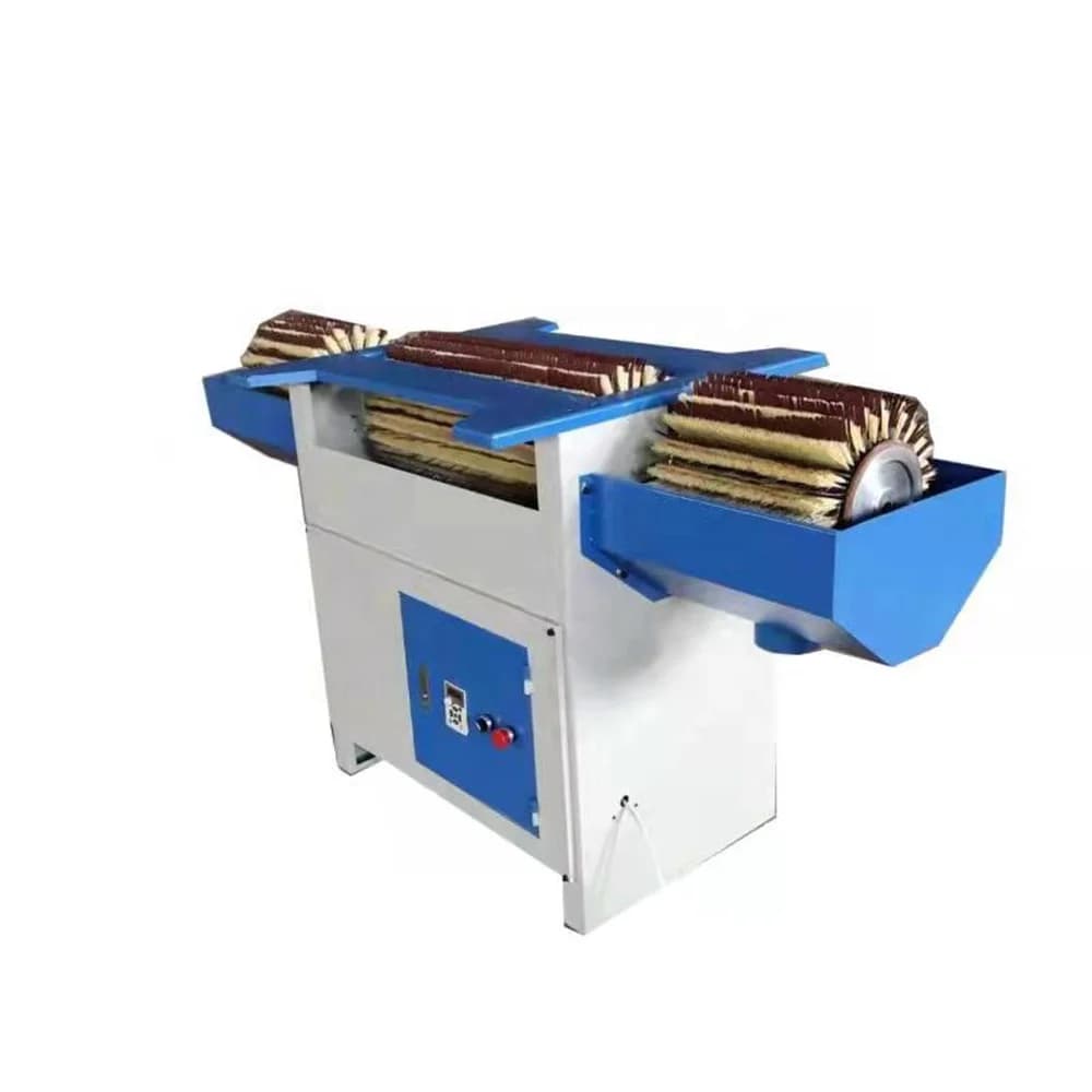 Woodworking Grinding Machines Carpentry Manual Three Heads Brush Wood Sander Furniture Polishing Buffing Machine