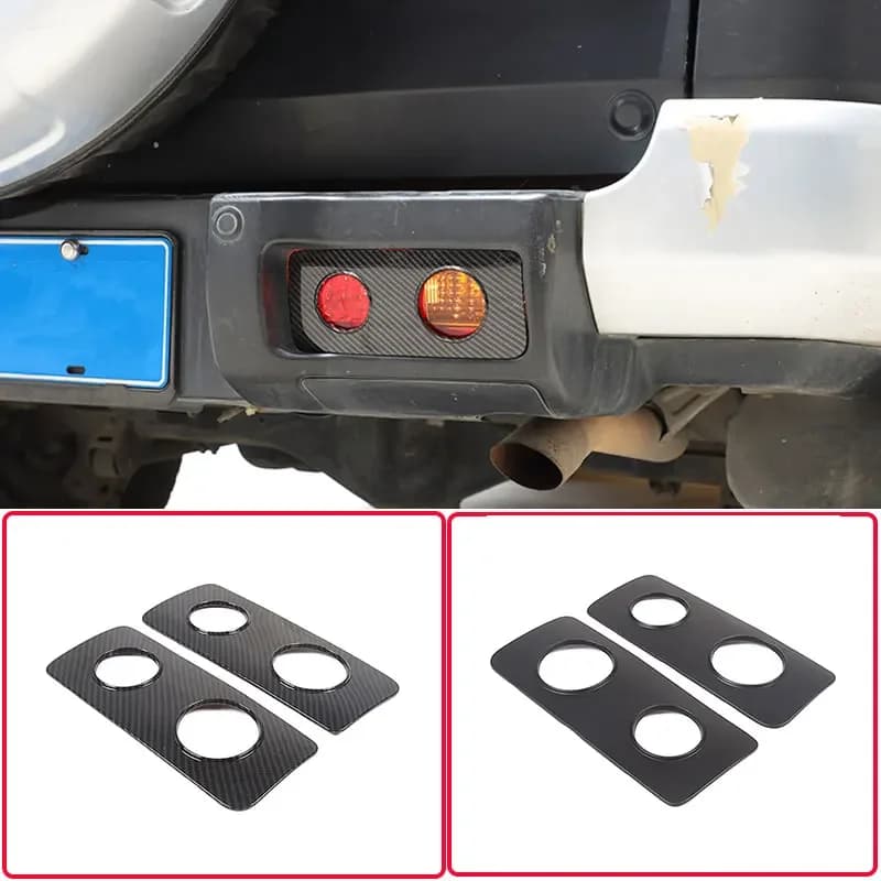 For Toyota FJ Cruiser 2007-2021 ABS Carbon Fiber Car Rear Fog Light Decorative Cover Sticker Car Exterior Protection Accessories