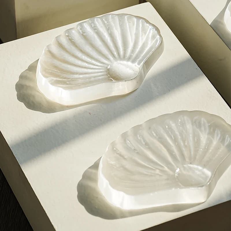 Natural Moroccan Crystal Shell Bowl Rough Stone Polished Crystal Plate Jewelry Tray Photo Props