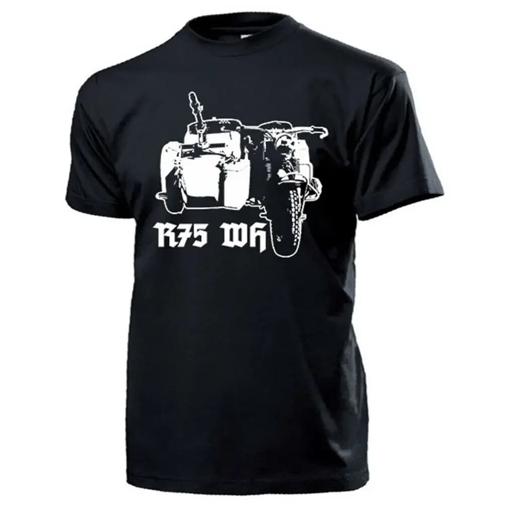 R75 Team Motorcycle Vintage Sidecar Heavy Terrain Machine T-Shirt 100% Cotton O-Neck Short Sleeve Casual Mens T-shirt Streetwear