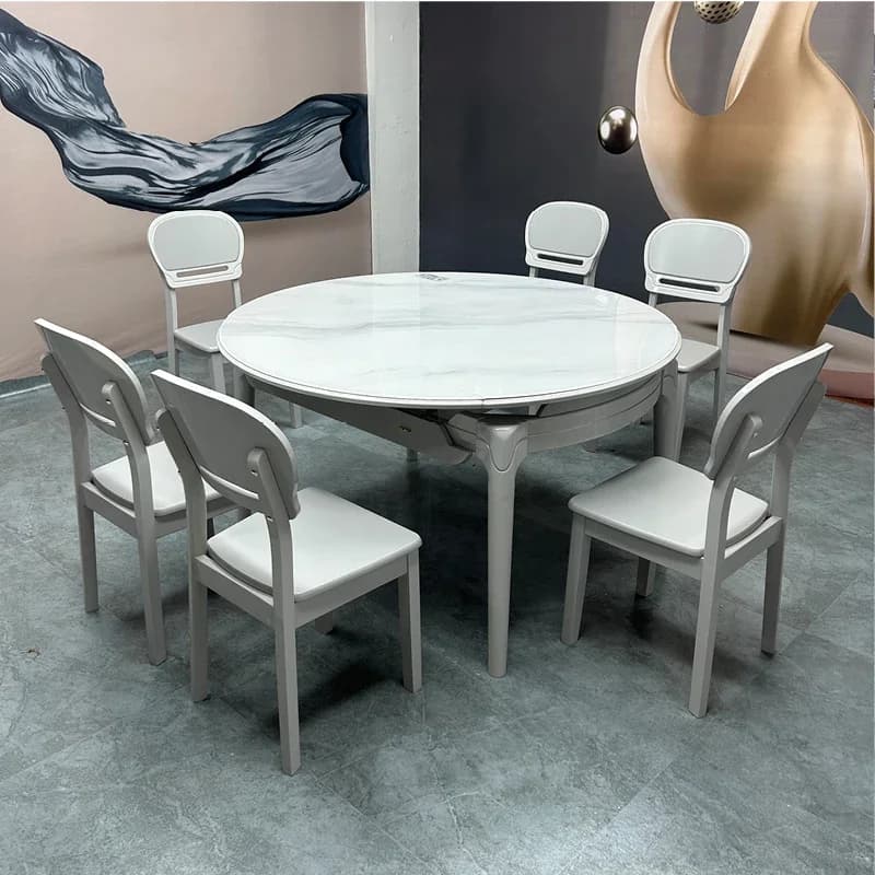 Household Complete Dining Table Italian Floor Restaurant Storage Turntable Dining Table Waterproof Yemek Odası Setleri Furniture