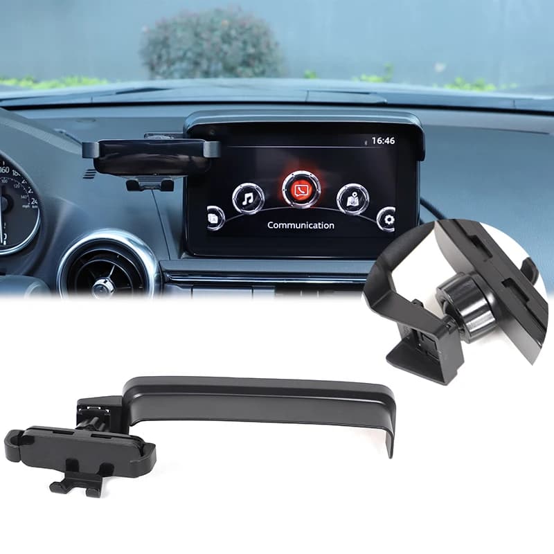 For Mazda MX-5 Fiat 124 Abarth 124 2016+ ABS black car navigation screen sun visor mobile phone holder car accessories
