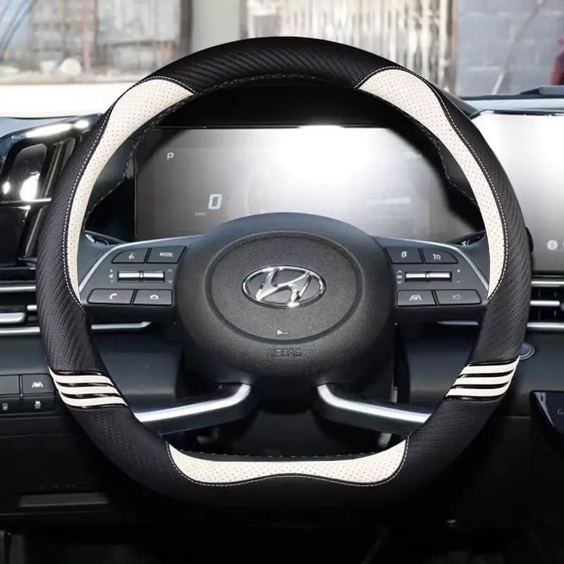 Microfiber Leather D Shape Car Steering Wheel Cover For Hyundai Creta II 2021 2022 2023 2024 Auto Accessories