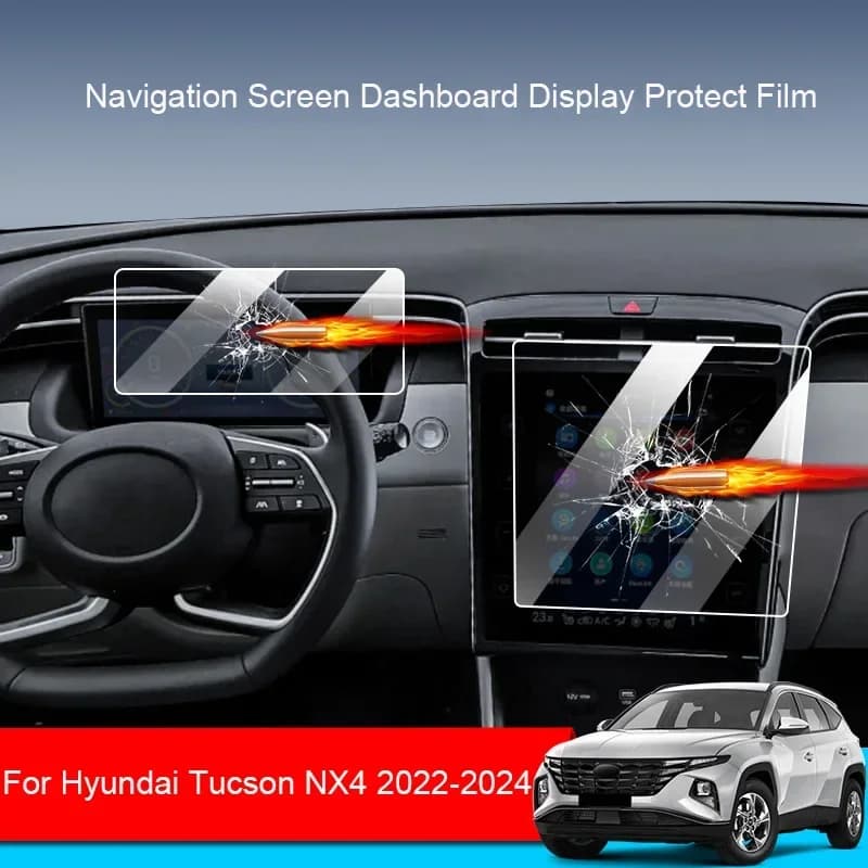 10.4" Car GPS Navigation Screen Protect Tempered Film Dashboard Display Sticker Accessories For Hyundai Tucson NX4 2022-2024